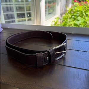 Men’s size 36 belt, genuine Italian leather, dark brown